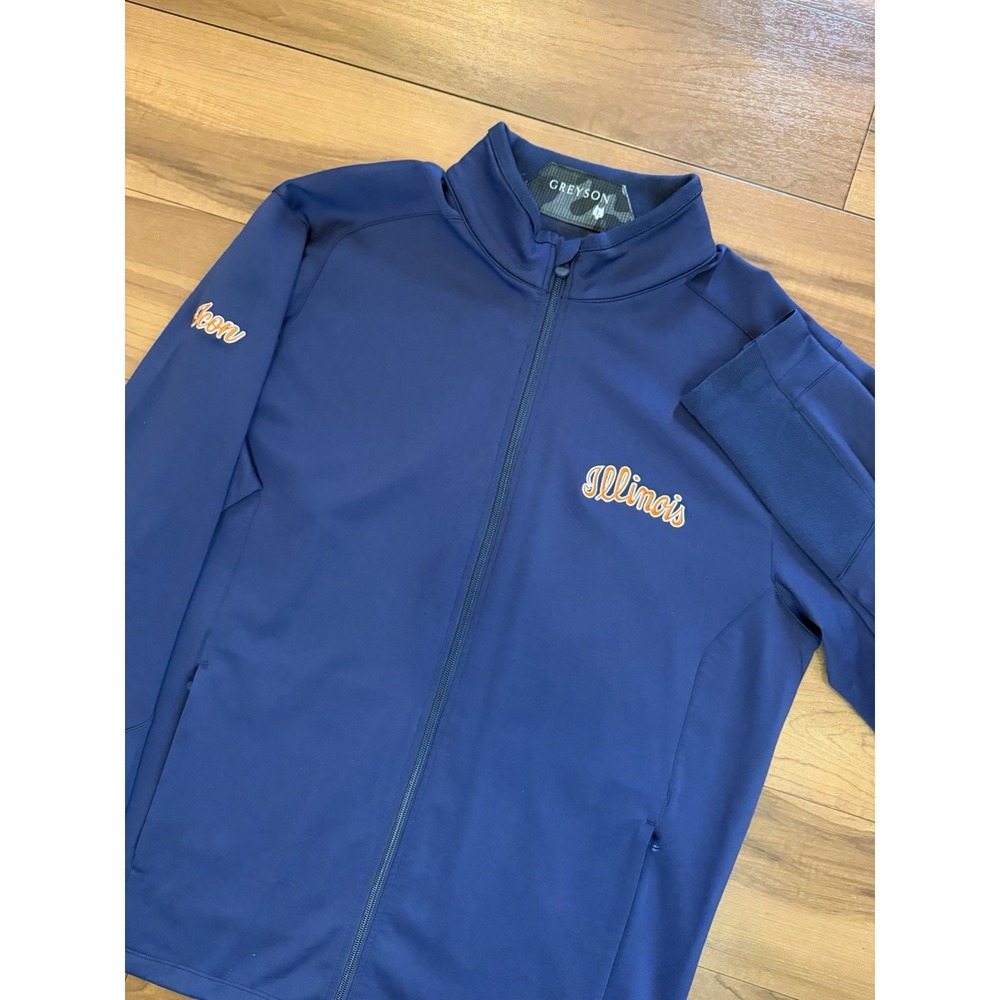Greyson Illinois Fighting Illini Blue Full Zip Long Sleeve Sweater Men's Large L